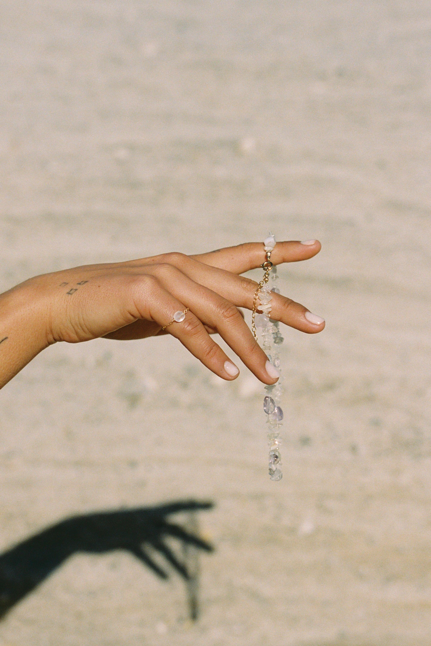 Moonstone Chain Ring