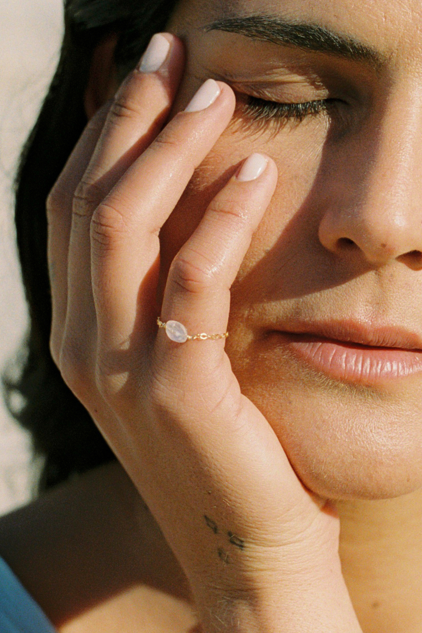 Moonstone Chain Ring