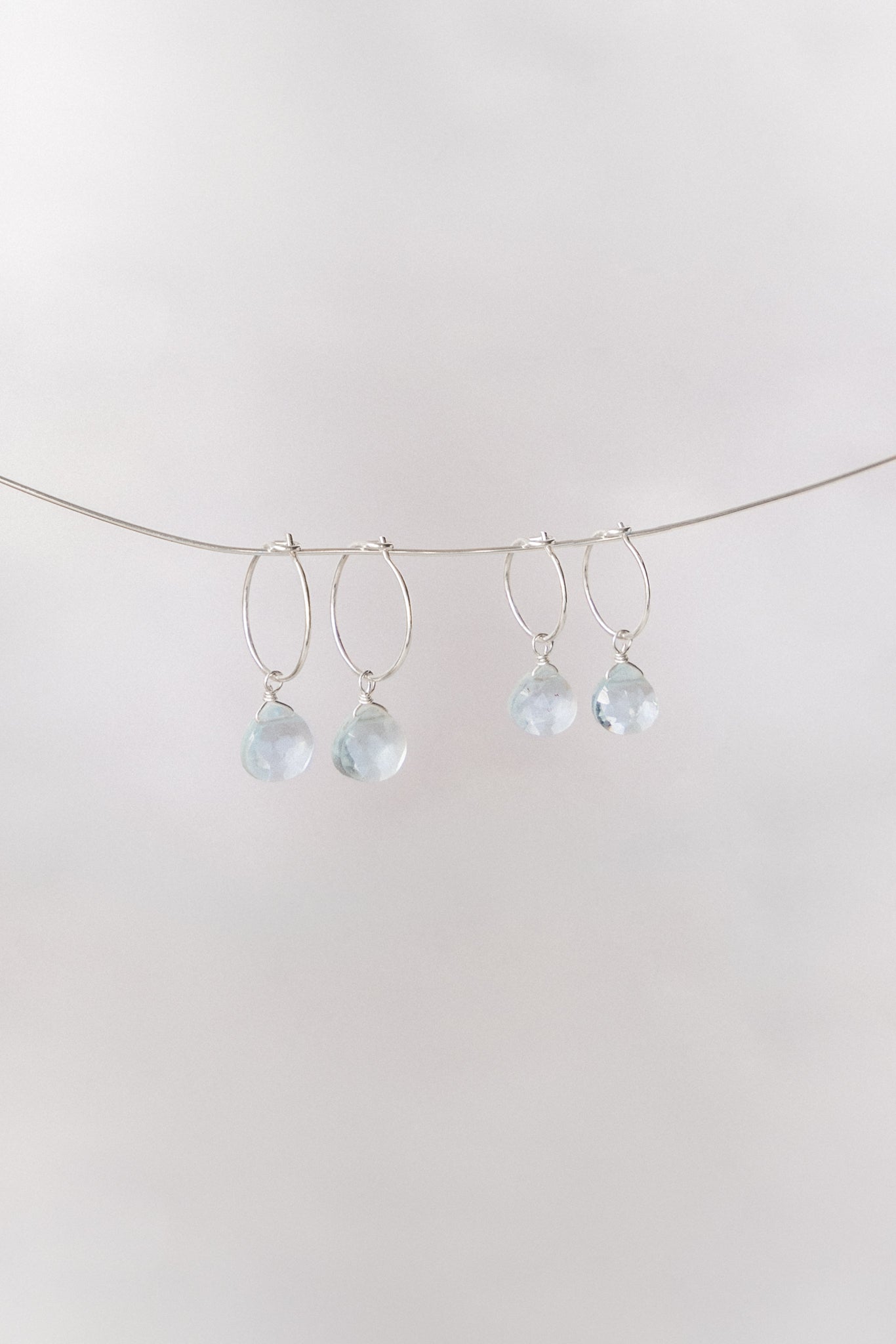Baby Blue Hoops Silver
