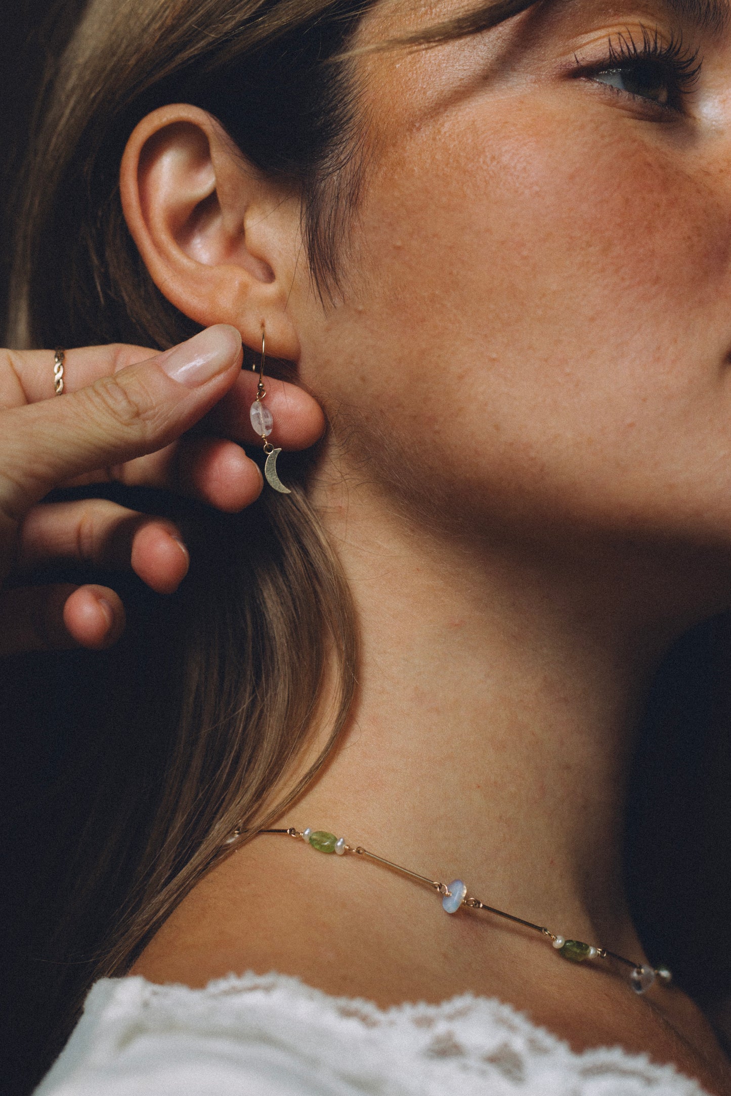 Balance Moonstone Hoops