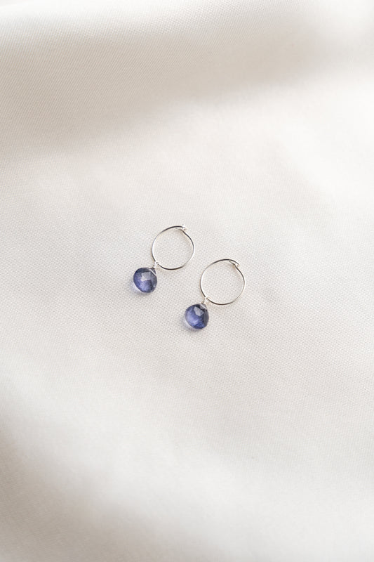 Baby Iolite Hoops Silver