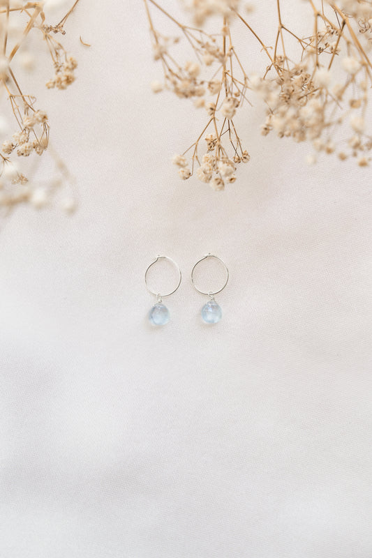 Baby Blue Hoops Silver