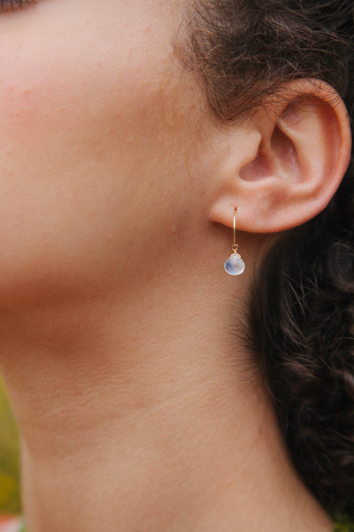 Baby Moonstone Hoops